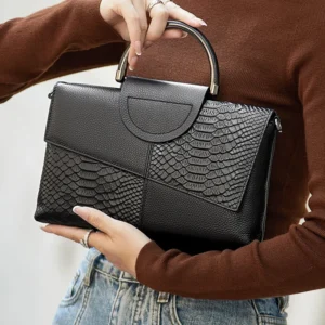 Alligator Pattern Flap Handbag and Purse